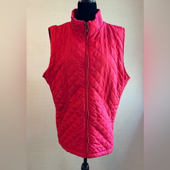 Bienzoe Red Quilted Casual Zip Vest XL Lightweight Packable Sleeveless Jacket - Picture 1 of 14